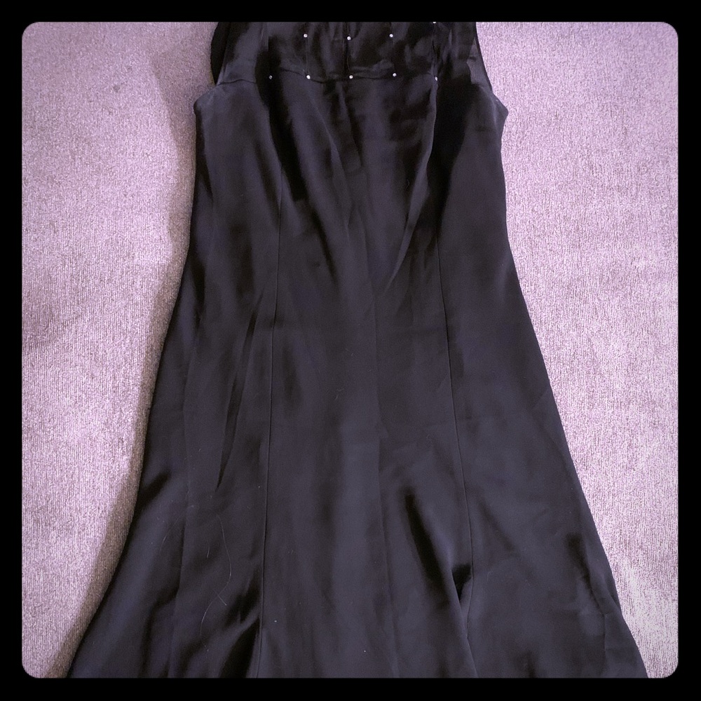 Black flare cocktail dress